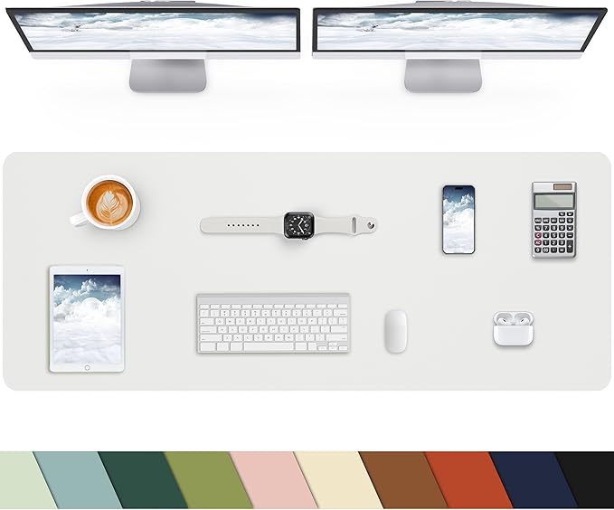 Extra Large Desk pad, Leather Desk Pad Protector, Office Desk Mat, Mouse Pad by cebowa