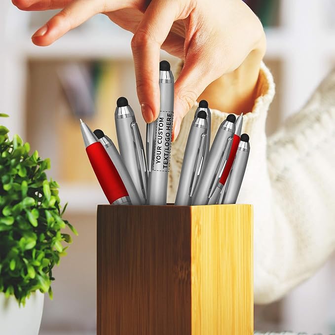 DISCOUNT PROMOS Custom Stylus Ballpoint Pens Set of 50, Personalized Bulk Pack - Image 7