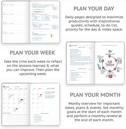 Wyze Planner Undated Daily Planner – 1-Year B5 Productivity Organizer - Image 4