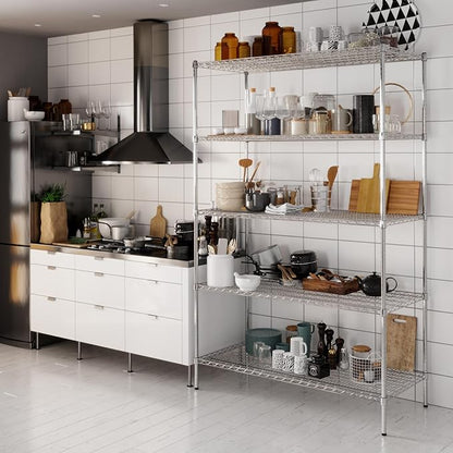Regal Altair 24" Deep x 54" Wide x 86" Height Wire Shelving Kit | 5-Tier | NSF - Image 8