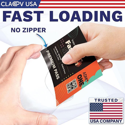 Claev - Horizontal Flexible and Tear Resistant Card Protector - Clear, 4x3 Inch - Image 5