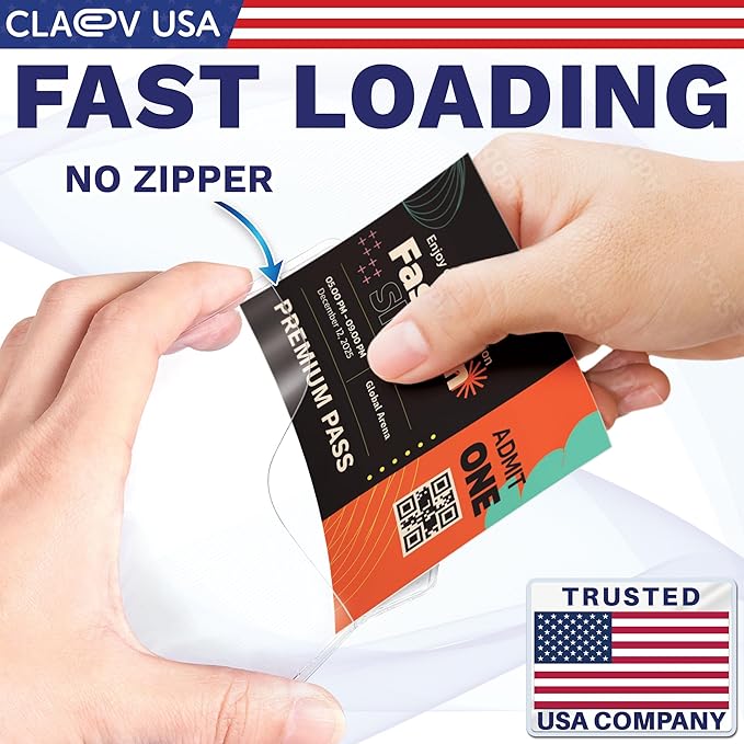 Claev - Horizontal Flexible and Tear Resistant Card Protector - Clear, 4x3 Inch - Image 6
