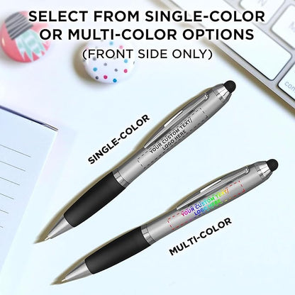 DISCOUNT PROMOS Custom Stylus Ballpoint Pens Set of 10, Personalized Bulk Pack - Image 6