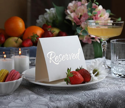 20 Pack Modern White Reserved Table Sign - Image 2