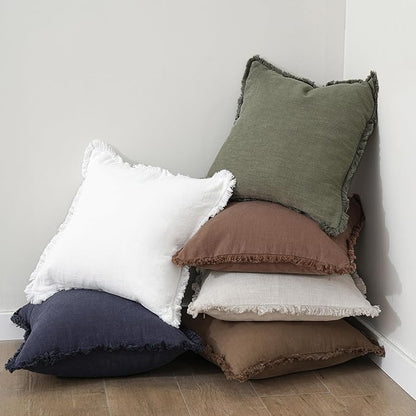 Foindtower Set of 2 Decorative Linen Fringe Lumbar Throw Pillow Covers Boho - Image 7