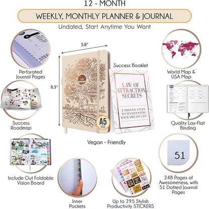 Life Planner - Undated Weekly & Monthly Planner, 12-Month Journey to Increase - Image 2