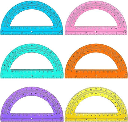 Zonon 200 Pieces Protractors Bulk Plastic 180 Degrees 6 Inch Translucent by Zonon