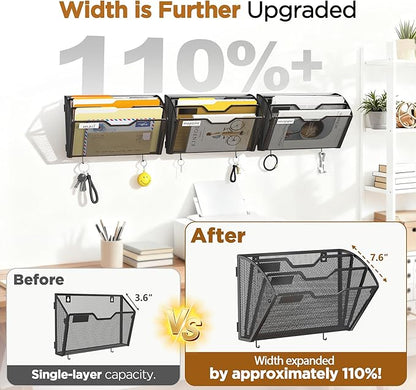 Docnest 3 Tier Mesh Wall File Holders - Image 3