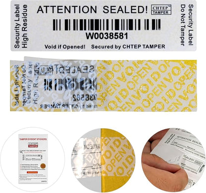 ChtepTamper 100 Pieces Total Transfer Tamper-Evident Stickers Security Labels by ChtepTamper