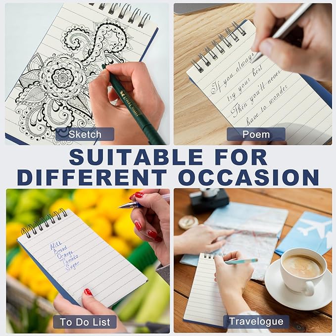 Tenceur 100 Pcs Pocket Notebook Bulk Small 3x5 Inch Spiral Notepads Mini Top - Image 4