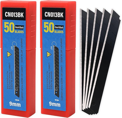Gomake 9mm Utility Knife Replacement Blades, 60 Degree Snap Off Carbon Steel by Gomake