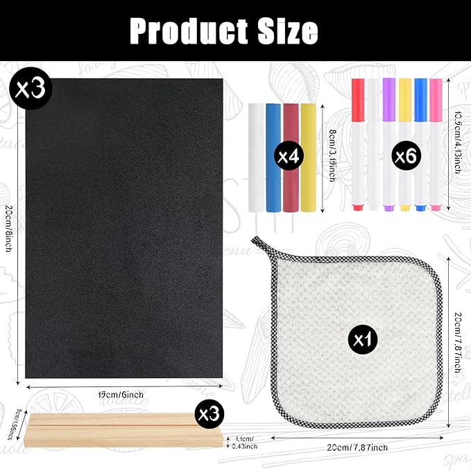 BOUBONI 3 Pack Small Chalkboard Signs - Image 2