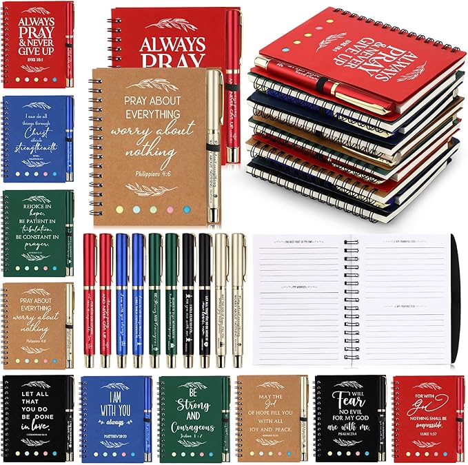 Spakon 30 Set Valentine's Day Christian Gifts Bulk Church Sticky Note Spiral by Aranorun