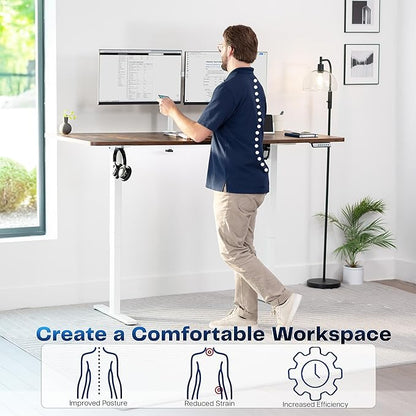 VIVO Electric 71 x 36 in Rustic Standing Desk, Memory Height Adjustment - Image 4