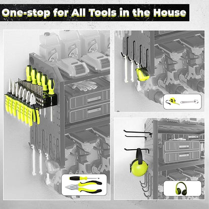 KAFAHOM Power Tool Organizer, Large 8 Drill Holder Wall Mount - Image 2