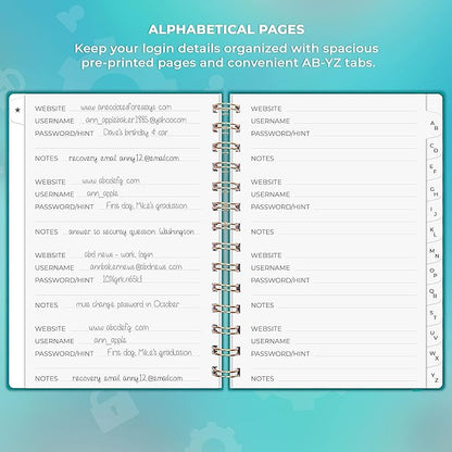 Clever Fox Password Book Spiral – Internet Address & Password Organizer - Image 3