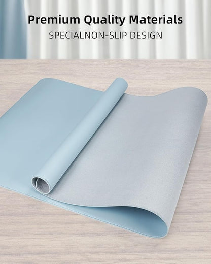 Leather Desk Pad Protector, Mouse Pad, Office Desk Mat, Non-Slip PU Leather - Image 2