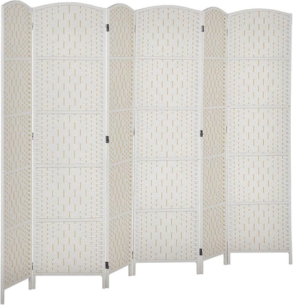 HOMCOM Room Divider, 6 Panel Folding Privacy Screen, 6FT Tall Portable Wicker by HOMCOM