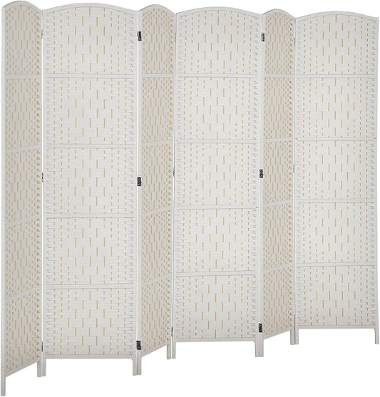 HOMCOM Room Divider, 6 Panel Folding Privacy Screen, 6FT Tall Portable Wicker by HOMCOM
