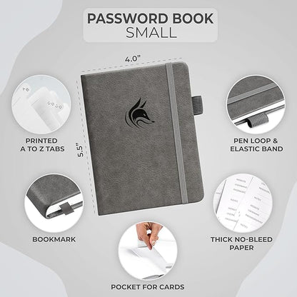 Clever Fox Password Book with alphabetical tabs. Internet Address Organizer - Image 2
