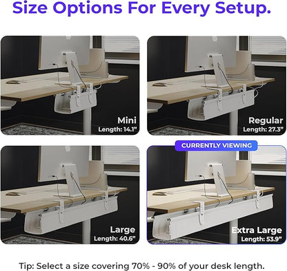 Ascrono Original No Drill Under Desk Cable Management Tray 53.9" - Image 4