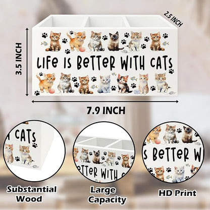 QZQE Cat Pen Pencil Holder Organizer - Image 7