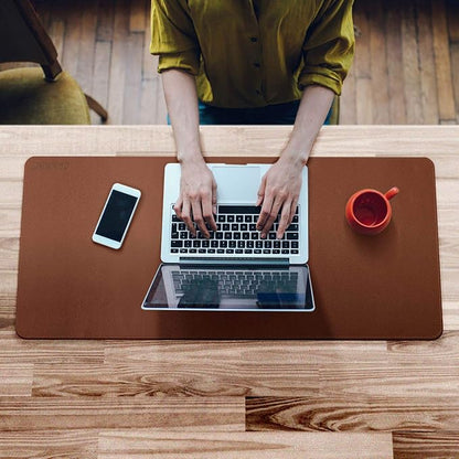CENNBIE Leather Desk Mat 39.3"x19.6", Extra Large Desk pad, Large Office - Image 2