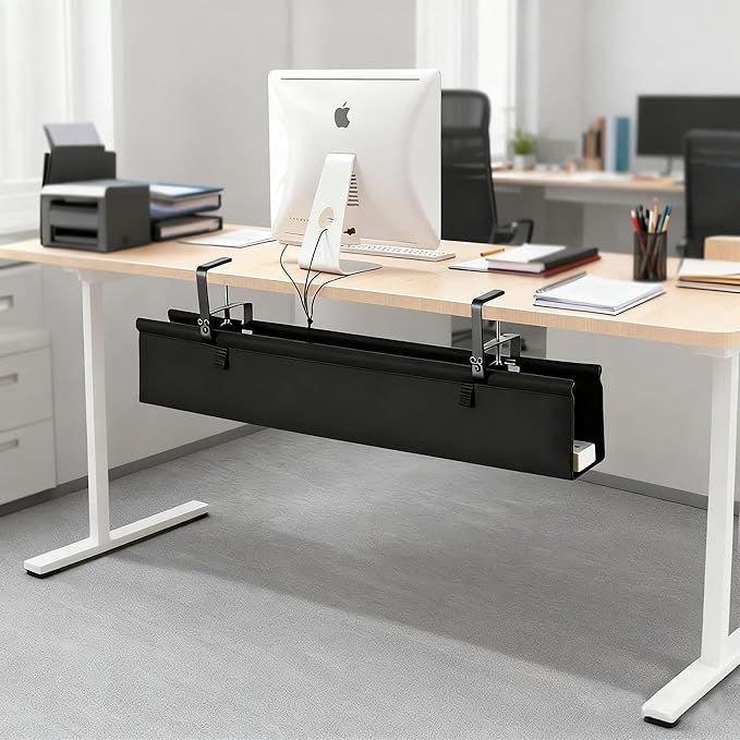 Oxford Cloth Under Desk Cable Management Tray, No-Drill 36" Desk Cable - Image 6