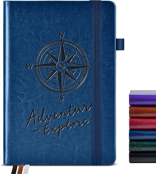 PAIBAS Lined Journal Notebook for Women Men, 160 Pages, A5 Hardcover Vintage by PAIBAS