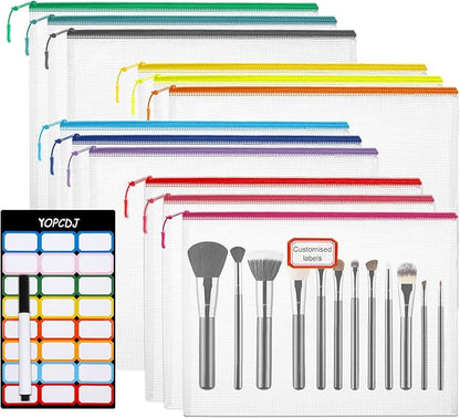 YOPCDJ 12pcs Mesh Zipper Pouch Bags, A5 Puzzle Bag by YOPCDJ