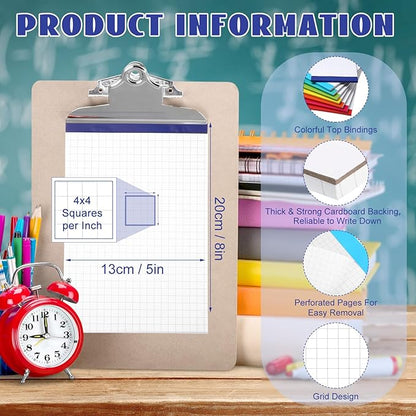 Jetec Small Graph Paper Notepad 5 x 8 Inch Mini Notebook Double Sided Memo Pads - Image 2