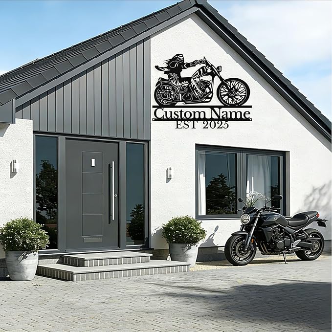 Custom Motorcycle Metal Sign Personalized Biker Name Sign Motorcycle Wall Art - Image 5