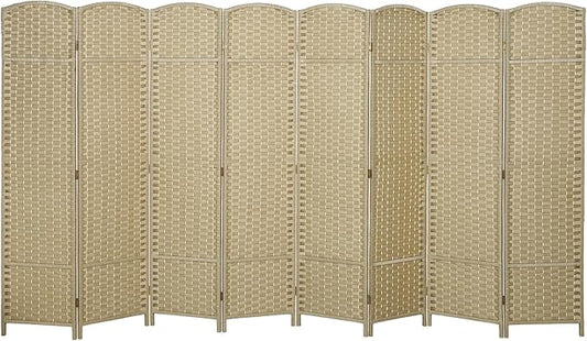 HOMCOM Room Divider, 8 Panel Folding Privacy Screen, 5.6' Tall Freestanding by HOMCOM