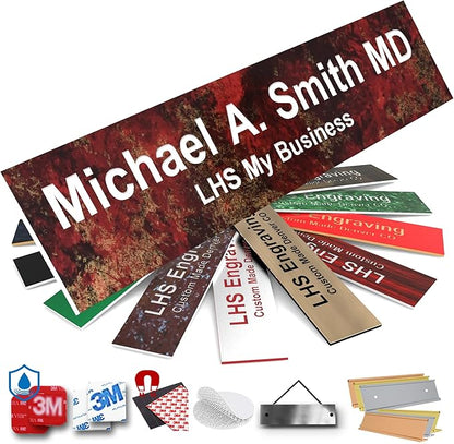 Engraved Door Signs for Office Personalized Rustico Granite Plastic Door Plaque by LHS+My+Business