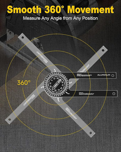Anyongora 7.2" Miter Saw Protractor Angle Finder, CNC Aluminum Miter Gauge - Image 4