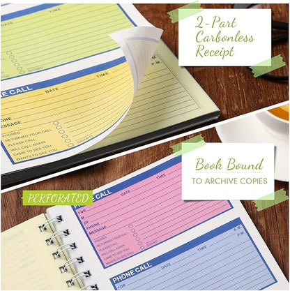 Sinmoe 6 Pcs Spiral Bound Phone Message Book - Image 3