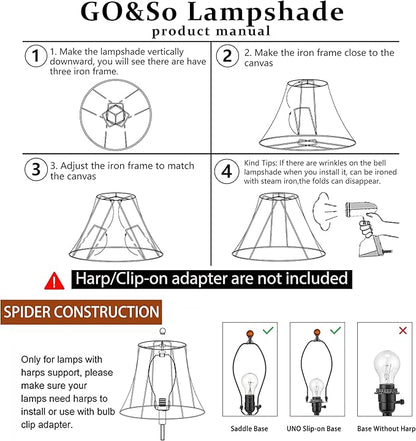GOSO Black Scalloped Lamp Shades Set of 2 Medium Replac, Braids - Image 8