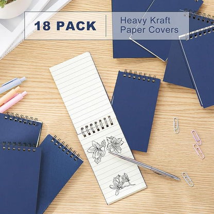 Tenceur 18 Pcs Pocket Notebook Bulk Small 3x5 Inch Spiral Notepads Mini Top - Image 3