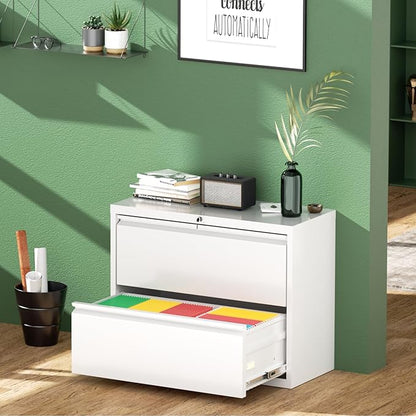 Greenvelly 2 Drawer File Cabinet, Metal Filing Cabinet - Image 2