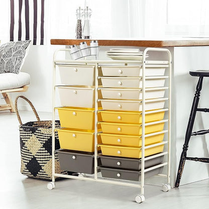 DORTALA 15-Drawer Rolling Storage Cart - Image 2