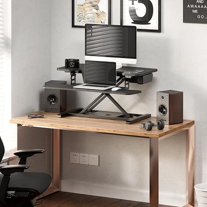 FLEXISPOT 32" Motorized Standing Desk Converter, Electric Stand up Desk Riser - Image 2