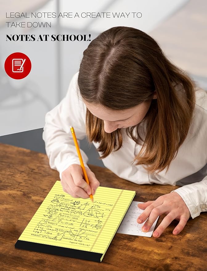 Aidunmis 8 Pack Yellow Legal Pads 8.5 x 11 Wide Ruled Note Pads 8.5x11 Lined - Image 7