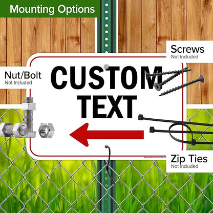Custom Arrow, Custom Directional Sign, Left Arrow, 12x18 Inches, Rust Free .063 - Image 5