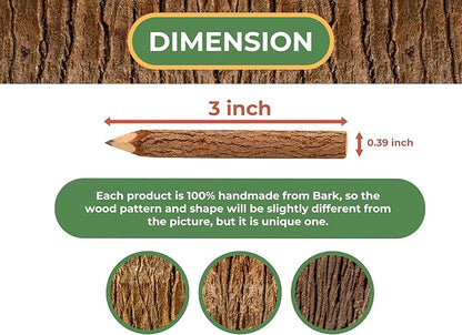 BSIRI Black 3 Inch Wood of 12 in Pack Tree Bark Pencil Favors in Wooden Rustic - Image 4