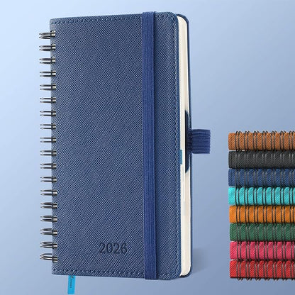 IN-LUXPRO Planner 2026 Daily Weekly and Monthly, 6.5"x3.75", 12 Months Spiral by IN-LUXPRO