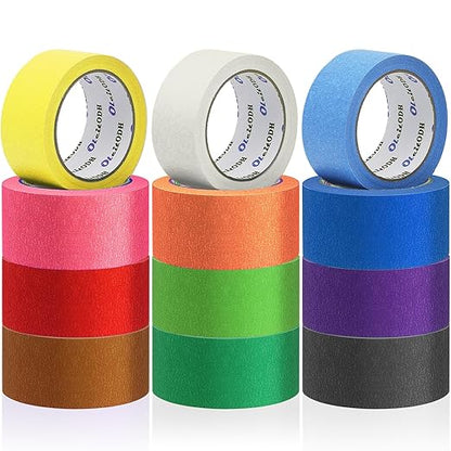 Oleitodh 12 Rolls Colored Masking Tape Painters Tape 2 Inch x 360 Yards - Image 8