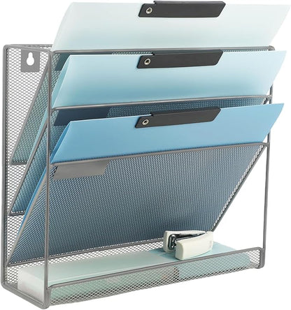 EASEPRES Desk File Organizer Mesh 4-Tier, Hanging Wall Mount Document by EASEPRES
