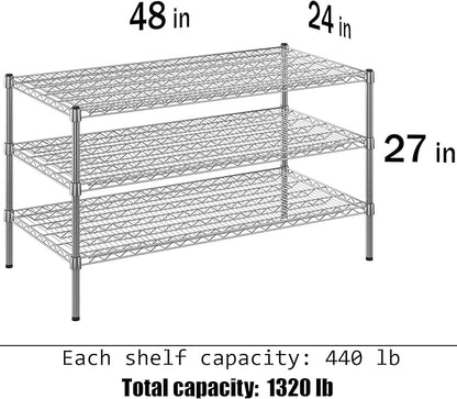 Regal Altair 24" Deep x 48" Wide x 27" Height Wire Shelving Kit | 3-Tier | NSF - Image 3
