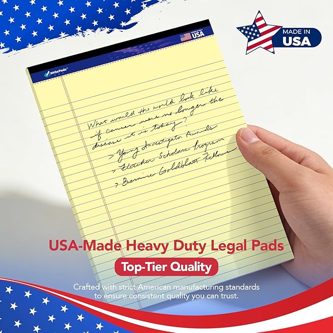 WritePads Legal Pads 8.5 x 11, Wide Ruled Note Pads, 50 Sheets, Sturdy back - Image 9