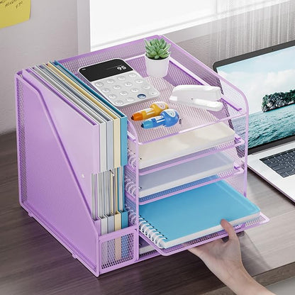 Marbrasse Desk Organizers and Accessories, 5-Tier Paper Letter Tray Organizer - Image 3
